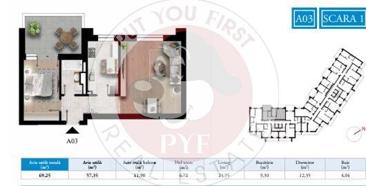 Maniu Residence | 2 camere | Semidec | 67mp | B11943